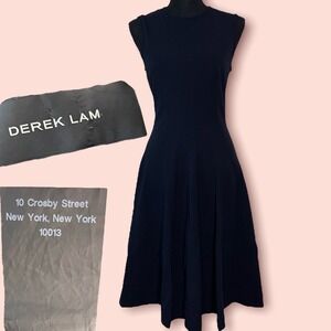 Derek Lam Black Label Navy Fit and Flare Dress Womens Size US 6